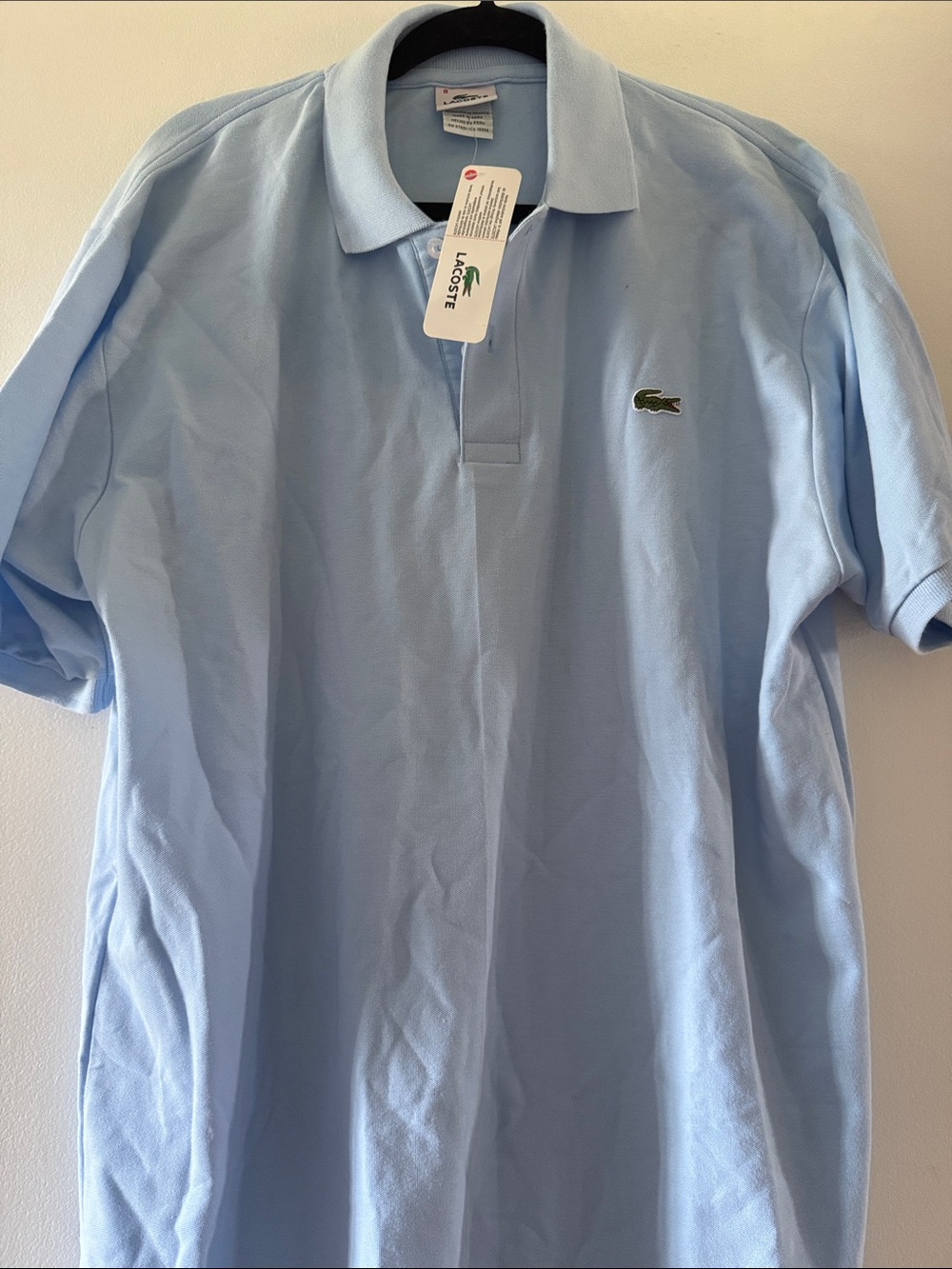 Lacoste Men’s Pale Blue Piqué Polo size 8 fits like XL